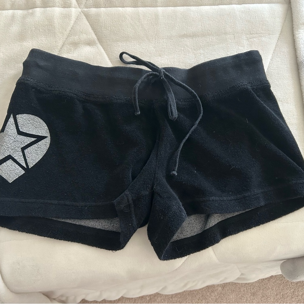 Hard Tail Black Women's Shorts with Star Design